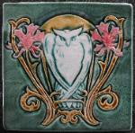 Art Nouveau Owl inspired by French Metro design. Copyright Verdant Tile.