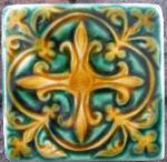 Fleur de lis pavement style tile. Copyright Verdant Tile