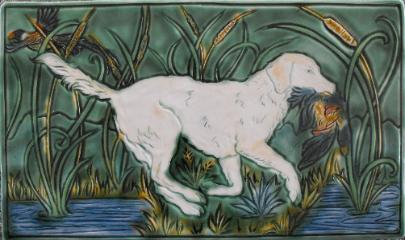 Custom Tile for Client of Labrador Retriever hunting. 12x20 Copyright Verdant Tile 2012