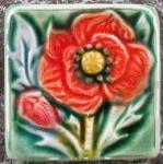 Poppy and spent flower L tile by Verdant Tile
