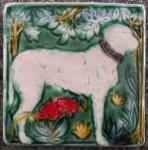 Irish Wolfhound tile available in white or grey. by Mary Philpott, Verdant Tile
