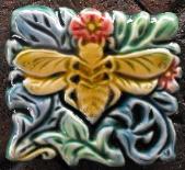 Bee brocade tile. Design and Copyright Verdant Tile