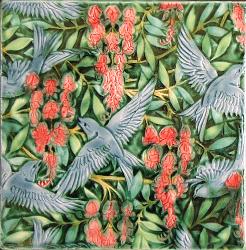 birds in wisteria tile. copyright Verdant.