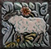 Sheep Brocade tile. Design and copyright Verdant Tile