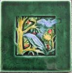 Crows in Rowan Wood tile. Copyright Verdant Tile.