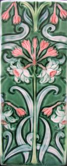 Verneiul Inspired Daffodils Tile 6x16. Design and copyright Verdant tile