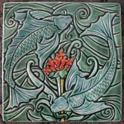 Art Nouveau Style Fish Tile. copyright Verdant.