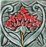 Fish & Flowering Rush Triptych tiles. Copyright Verdant tile.