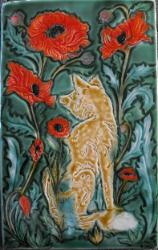 Morris Fox in Poppies Tile. Copyright Verdant tile
