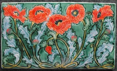 Garden of Poppies Tile. copyright Verdant Tile.
