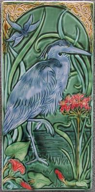 Great Blue Heron Tile designed by Mary Philpott. Copyright Verdant Tile.