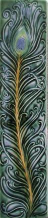Peacock Feather Tile Original Design by Mary Philpott. copyright protected.