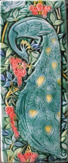 Verneiul Inspired Peacock in Wisteria Tile. copyright Verdant tile