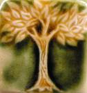 Example of Olive Green glaze base for polychrome tiles...by Verdant Tile