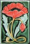 Poppy tile 4x6 Copyright Verdant Tile.