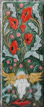 Poppy Deva Angel Tile. Inspired by historical menu board. My version Copyright Verdant Tile.