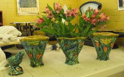 Series of Quatrafoil Vases and Rook Sculpture. Copyright Verdant Tile