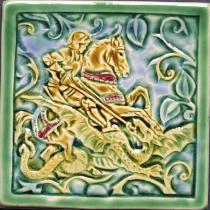 St. Geoge and the Dragon Tile. Copyright Verdant Tile