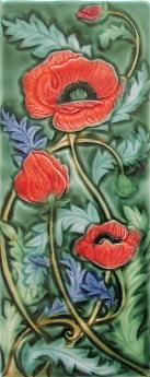 Stratford Poppies Tile. copyright verdant tile
