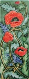 Stratford Poppies Tile. Copyright Protected Verdant Tile.