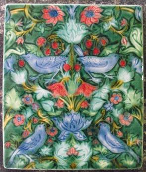 Strawberry Thief Tile inspired by William Morris. by Verdant Tile. My interpretation is Copyright protected.