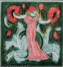 Summer Tile inspired by Walter Crane. copyright (my version) Verdant Tile.