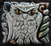 Owl Brocade tile. Design and copyright Verdant Tile