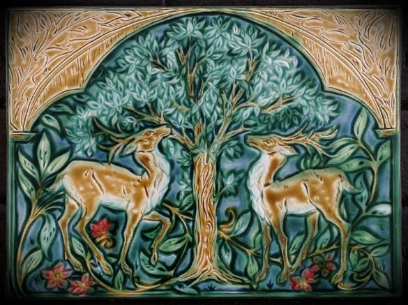 Medieval Bestiary Deer 12x16 tile by Mary Philpott