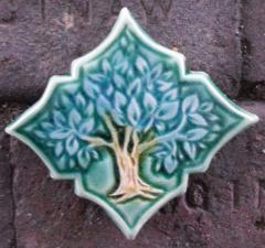 medieval Tree quatrefoil cross tile. Copyright Verdant Tile