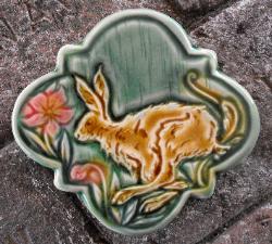 Running Hare Quatrefoil tile. copyright Verdant Tile