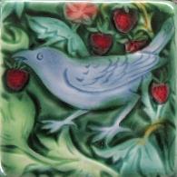 Strawberry Thief Bird Tile. copyright Verdant Tile.