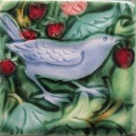 Morris Inspired Strawberry Thief birds Tiles. Copyright (my interpretation) Verdant Tile.